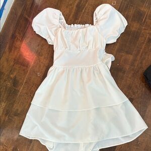White Puff Sleeve Dress